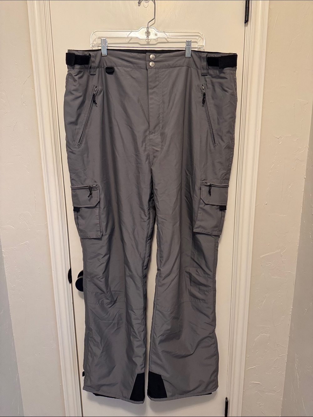Men's Gray Waterproof Cargo Snowboard / Ski Pants